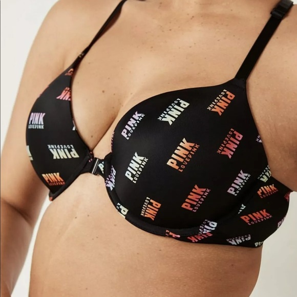 VS PINK Everywhere bra Size 38B Front Close
Strappy Back Rainbow Logo New - Picture 6 of 7